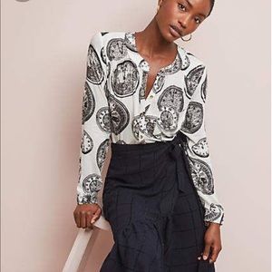 Colloquial collarless Buttondown (Anthropologie)